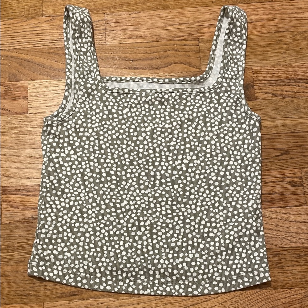 Light Green and White Polka Dot Old Navy Women’s Tank Top